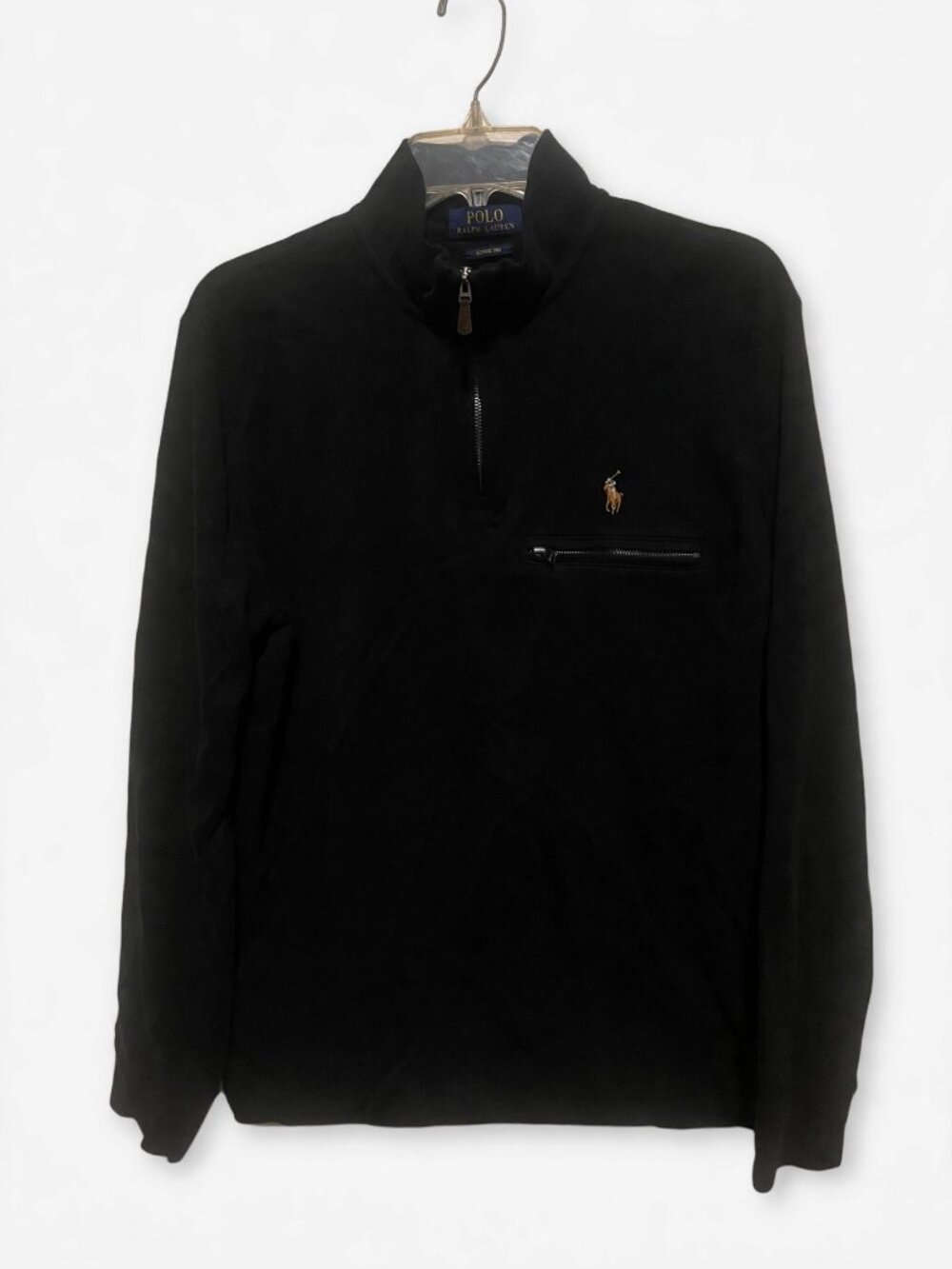 Polo Ralph Lauren Estate Rib Quarter-Zip Pullover Black L